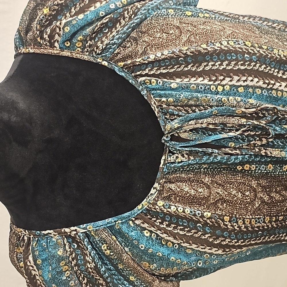NWT Maurices short sleeve high low lined multi color dress size medium - Picture 2 of 11
